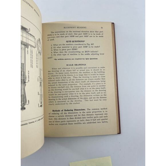 Blueprint Reading For the Machine Trades Fortman McKinney 1939 Collectible Book - Picture 3 of 7